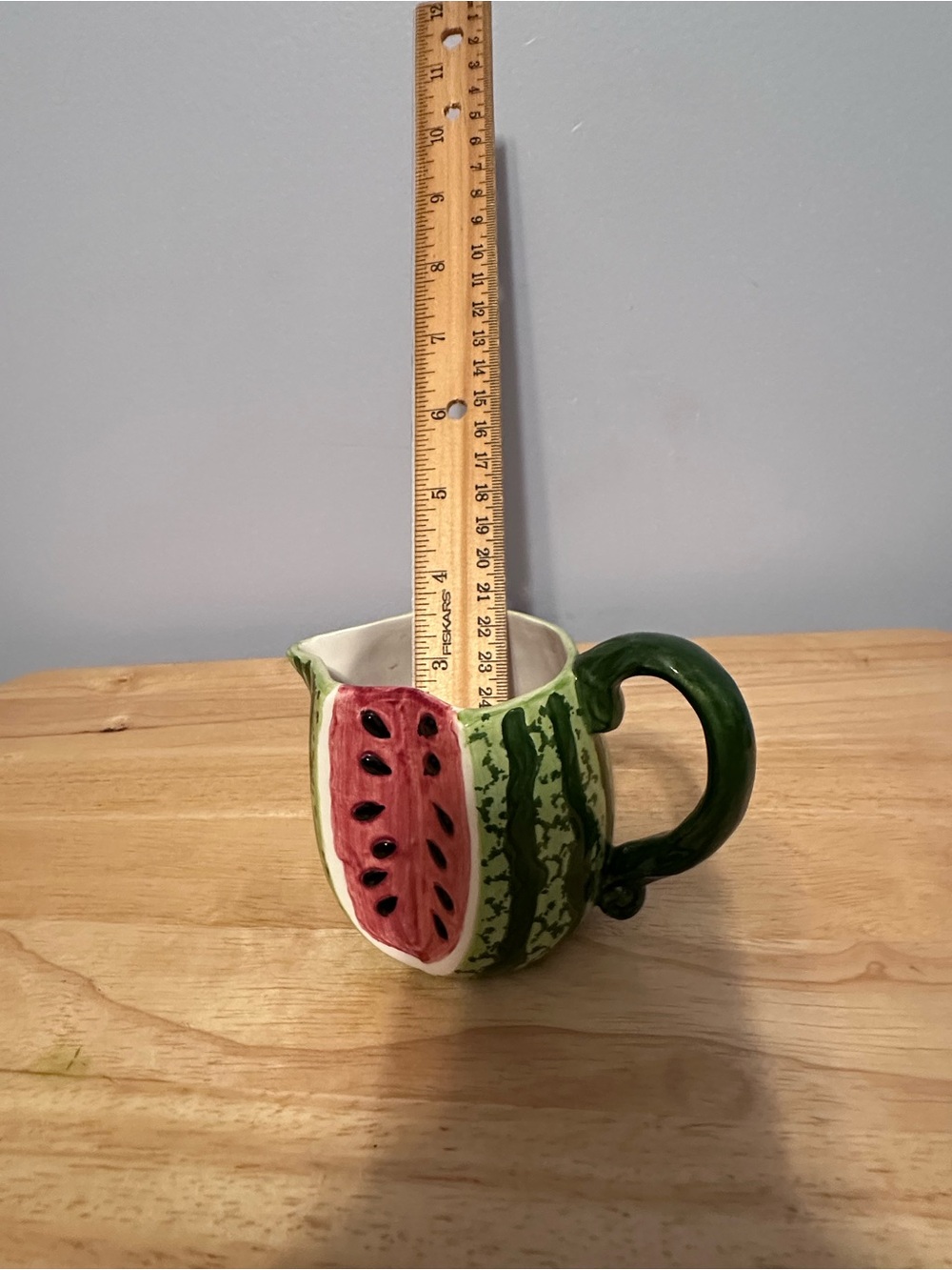 Watermelon Ceramic Pitcher - Handpainted Fruit Design